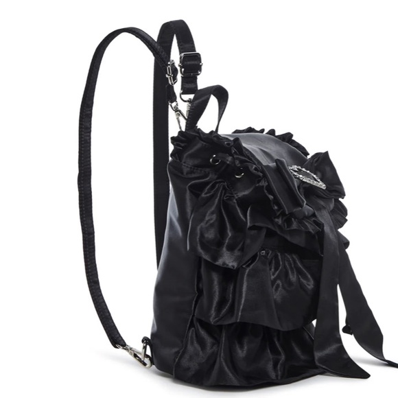 Sugar Thrillz Black Ruffles Backpack Shoulder Bag Purse NWT - Picture 8 of 13